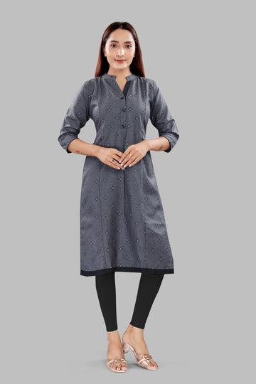 Straight Maternity & Nursing Kurti — Charcoal Grey