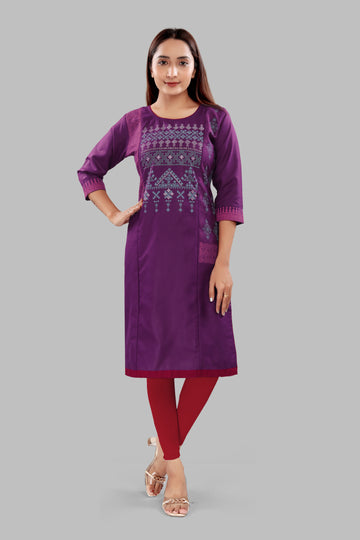 Straight Maternity & Nursing Kurti — Royal Purple