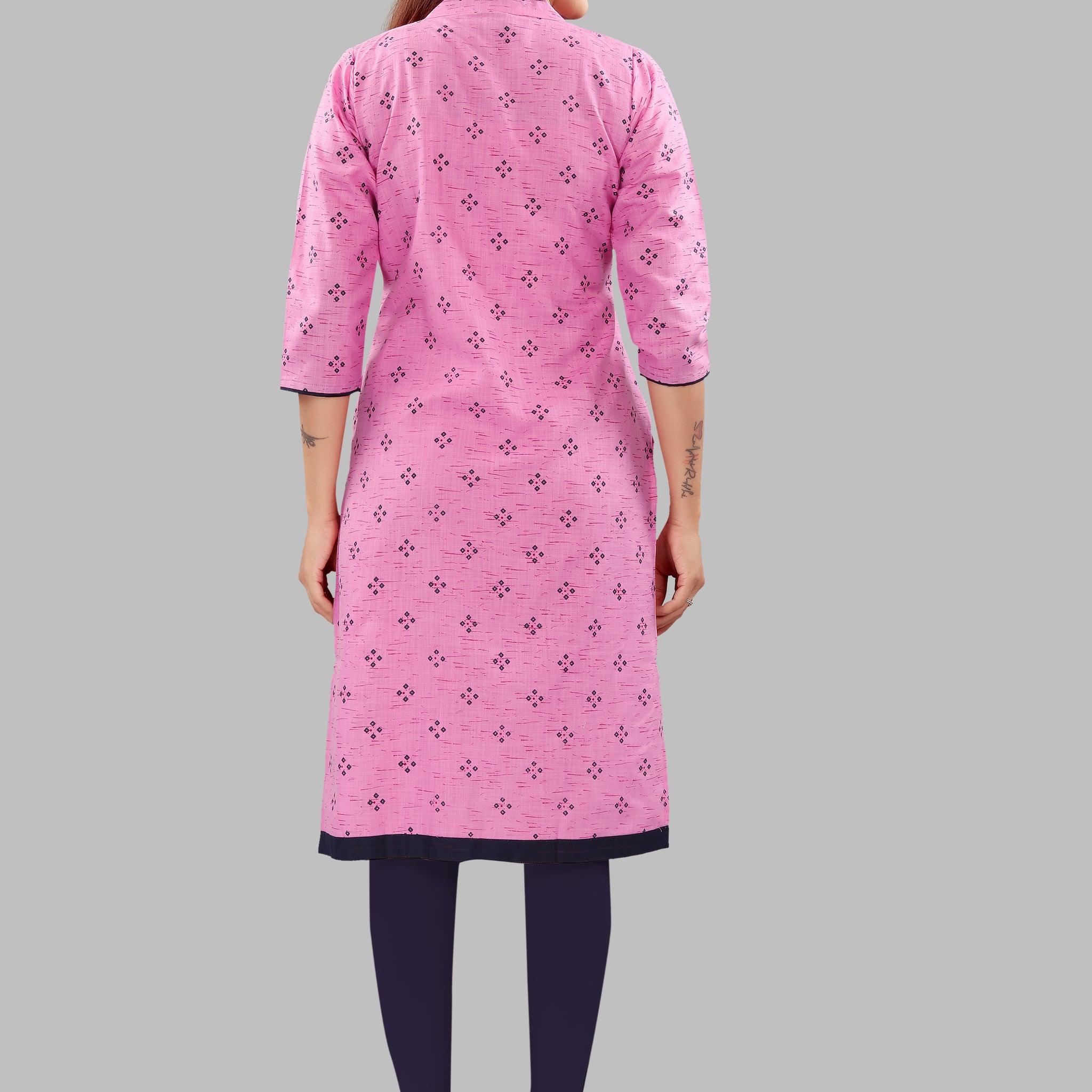 Straight Maternity & Nursing Kurti — Blossom Pink Print