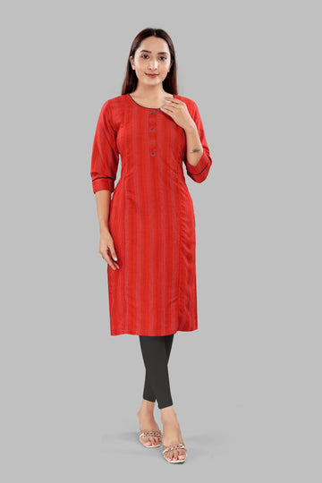Straight Fit Red Maternity Kurti
