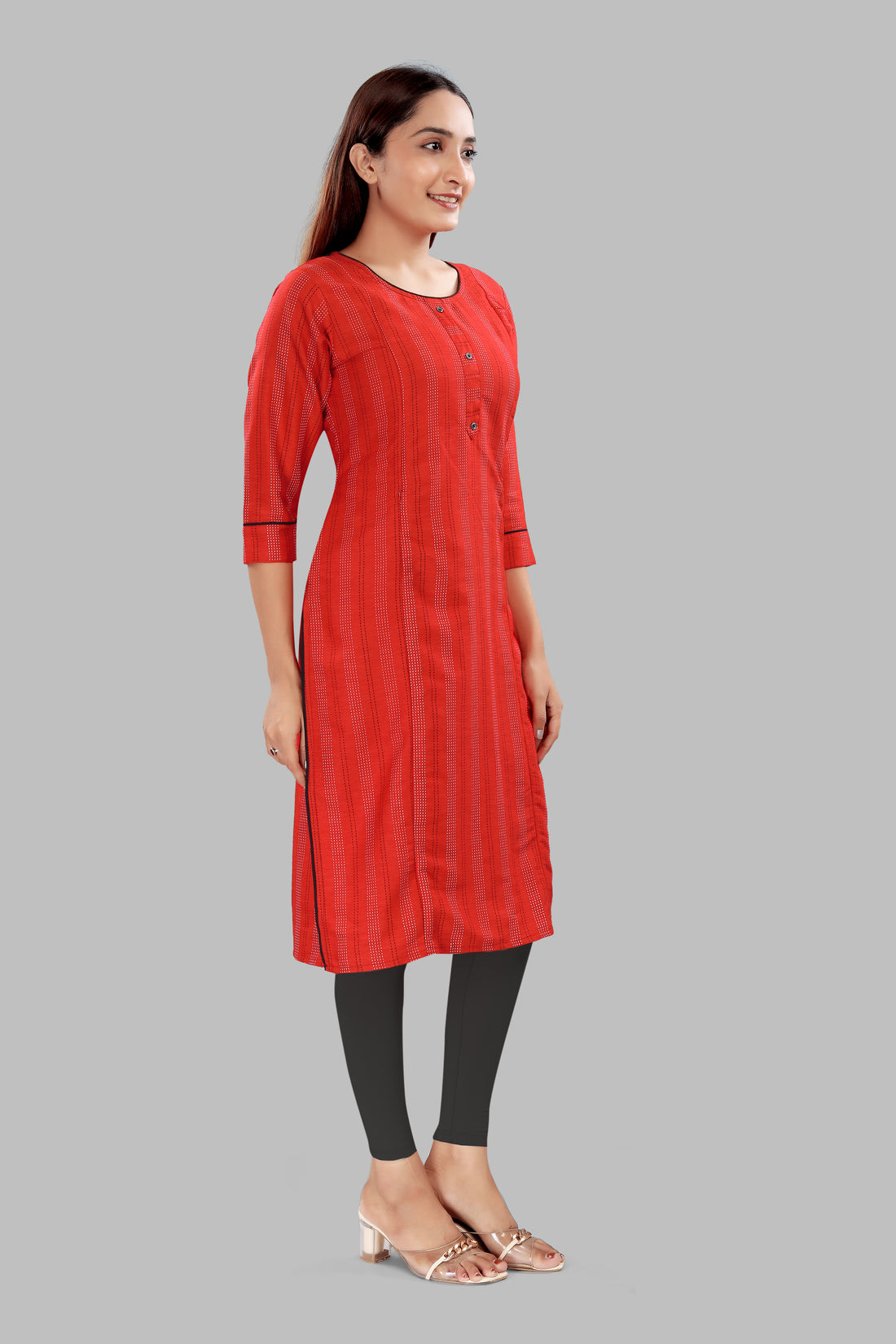 Straight Fit Red Maternity Kurti